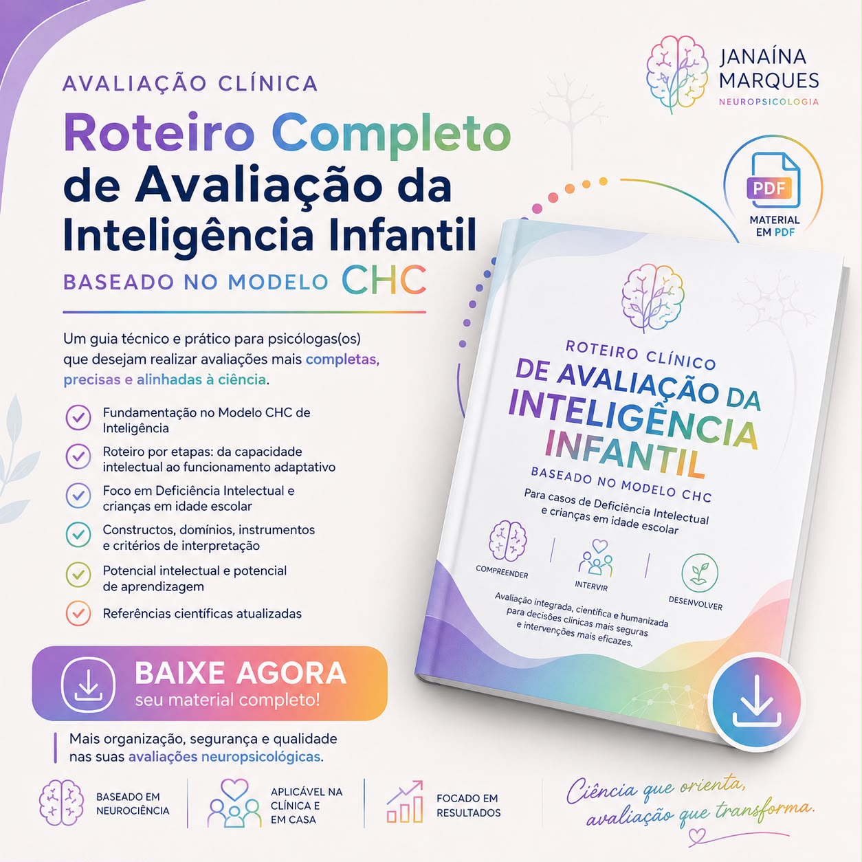 Roteiro completo de avaliação da inteligência infantil baseado no modelo CHC
